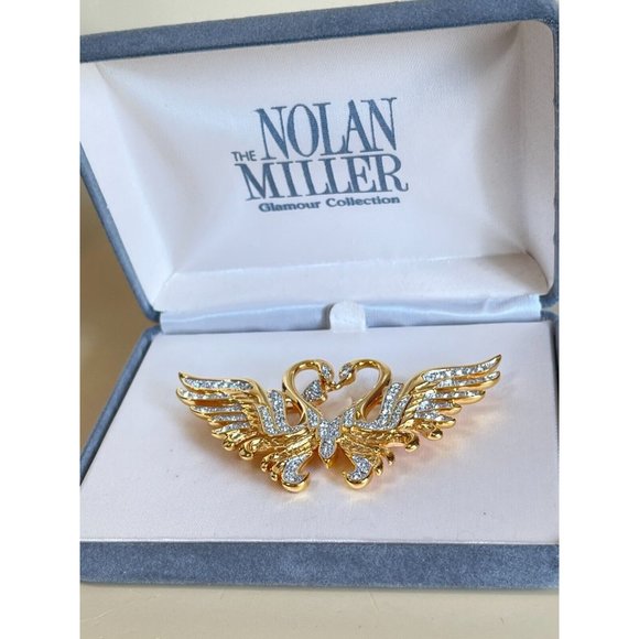 Valentine Nolan Miller Kissing Swans Heart Shaped Sparkling Faceted Crystals Box - Picture 5 of 5